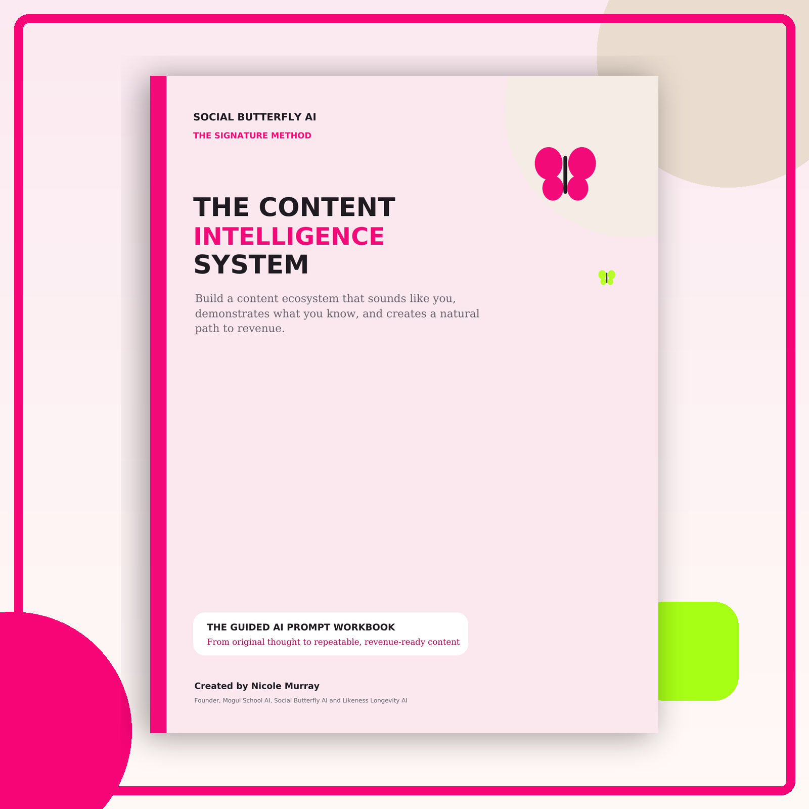 The Content Intelligence System, Nicole Murray’s guided AI prompt workbook